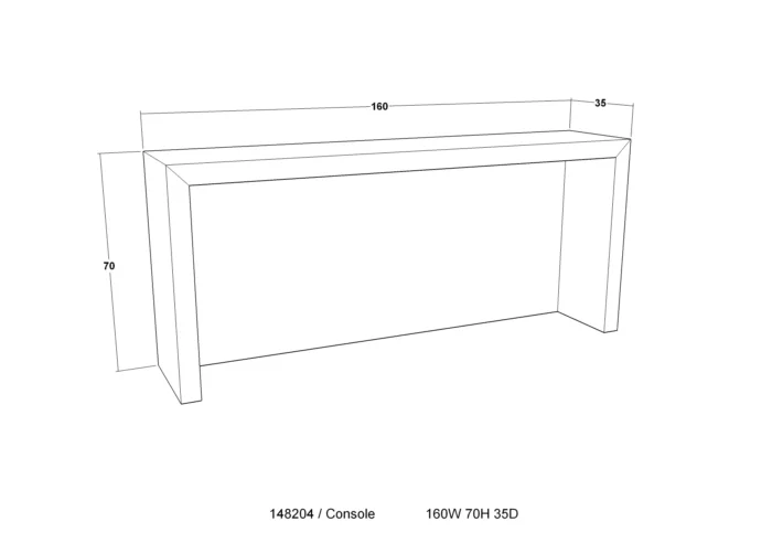 London Konsollbord 160cm. Sort Eik - Bilde 4