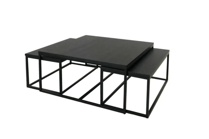 Oceanside sett 3 bord 100cm Glass/Eik