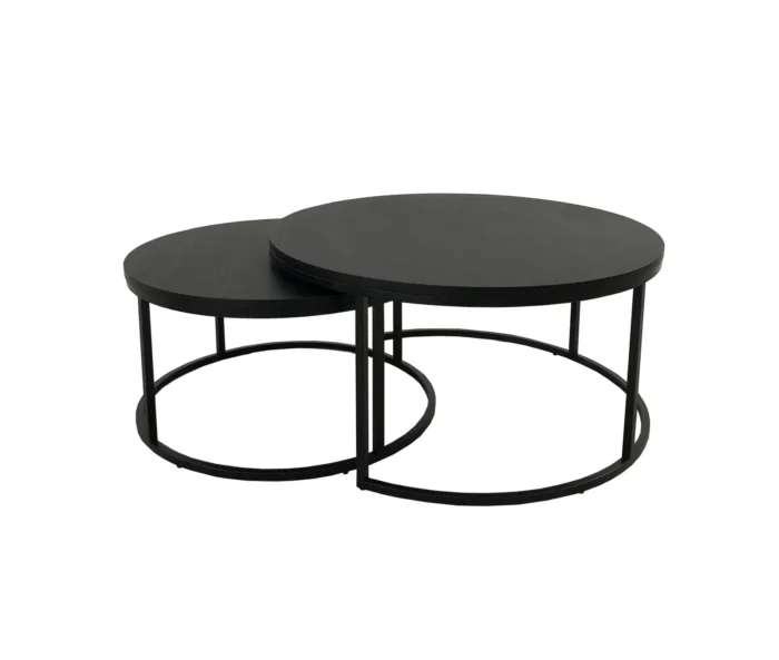 Oceanside sett 2 bord Ø100/80cm Glass/Eik