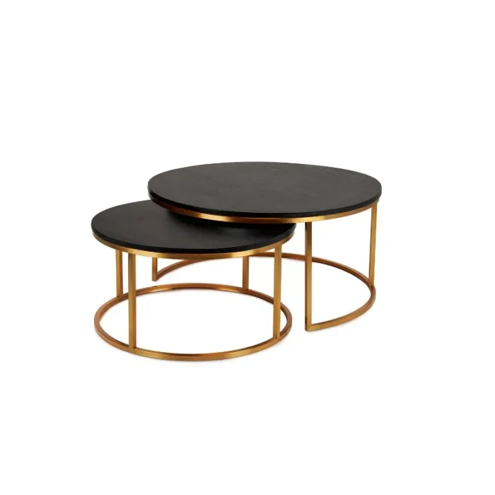Oceanside sett 2 bord Ø:80/60cm Glass/Eik - Bilde 4