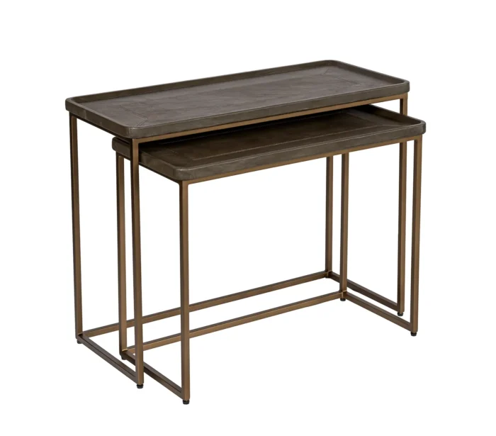 Leather settbord Brass/Black Frame. Flere farger - Bilde 2