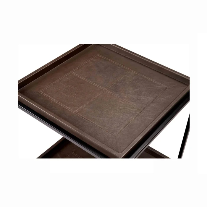 Leather sidebord Brass/Black Frame B:50 D:50 H:55. Flere farger - Bilde 6