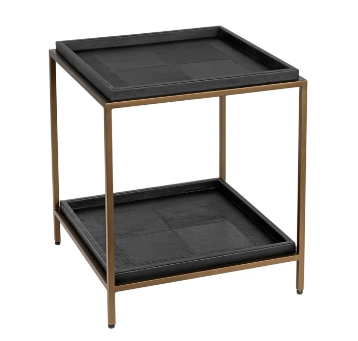Leather sidebord Brass/Black Frame B:50 D:50 H:55. Flere farger