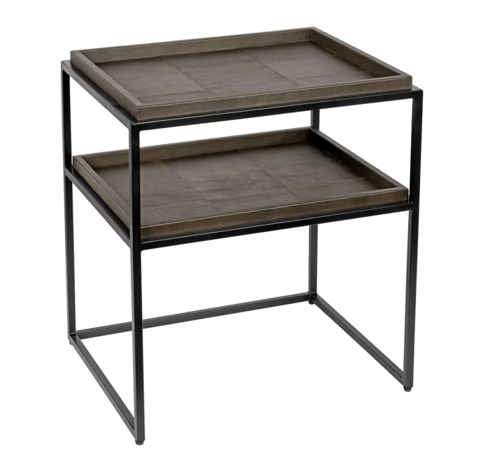 Leather sidebord Brass/Black Frame B:56 D:45 H:64. Flere farger