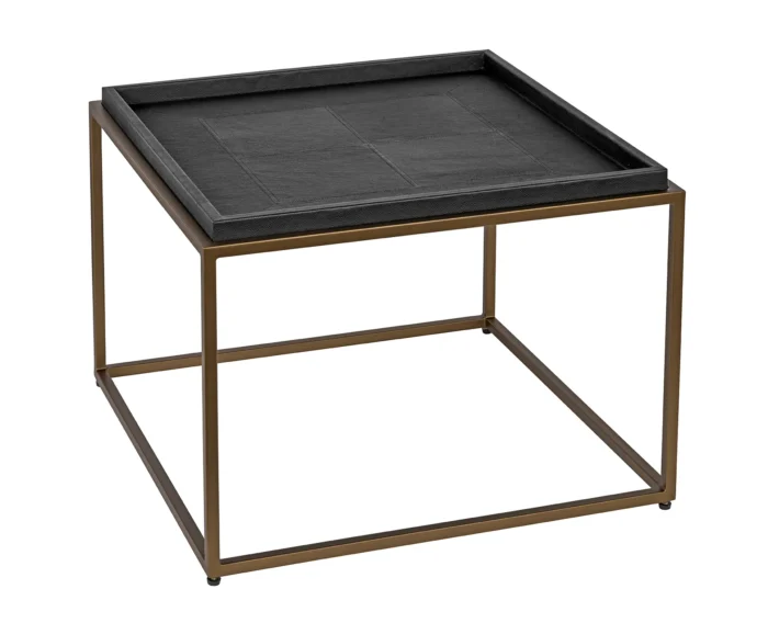 Leather sidebord Bronze frame B:60 D:60 H:43. Flere farger