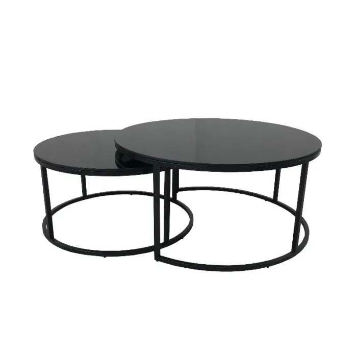 Oceanside sett 2 bord Ø100/80cm Glass/Eik - Bilde 6