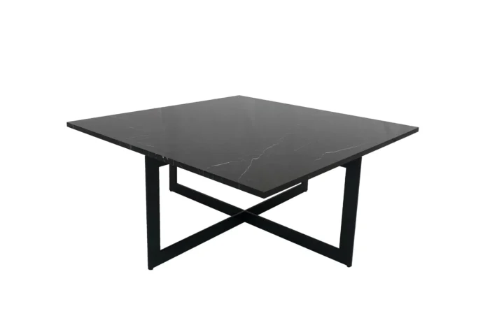Alexandria sofabord marmor 110x110cm. Sort/Natur - Bilde 2