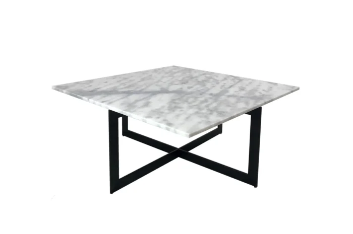 Alexandria sofabord marmor 110x110cm. Sort/Natur