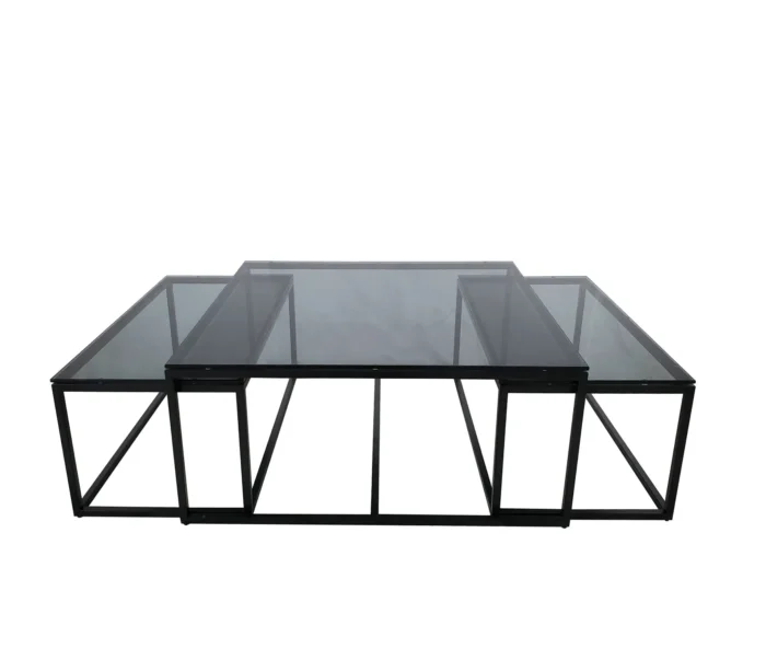 Oceanside sett 3 bord 100cm Glass/Eik - Bilde 5
