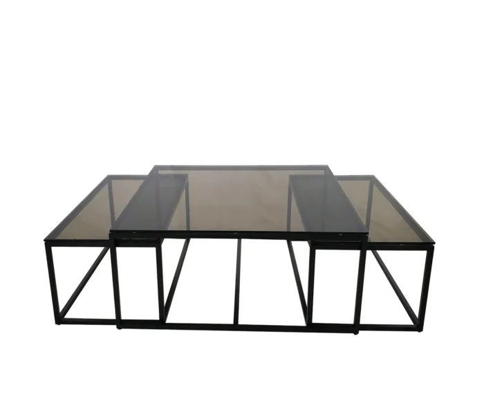 Oceanside sett 3 bord 100cm Glass/Eik - Bilde 4