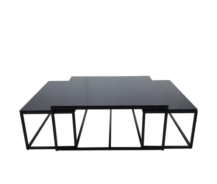 Oceanside sett 3 bord 100cm Glass/Eik - Bilde 3