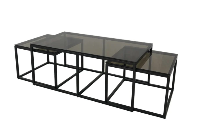 Oceanside sett 3 bord 110cm Glass/Eik - Bilde 3