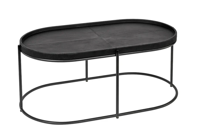 Leather Coffe table B:103 D:57 H:43. frame Brass/Black. Flere farger - Bilde 2