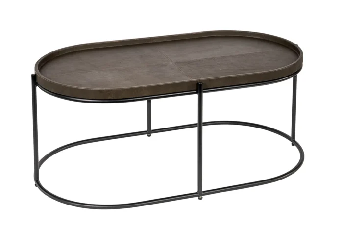 Leather Coffe table B:103 D:57 H:43. frame Brass/Black. Flere farger