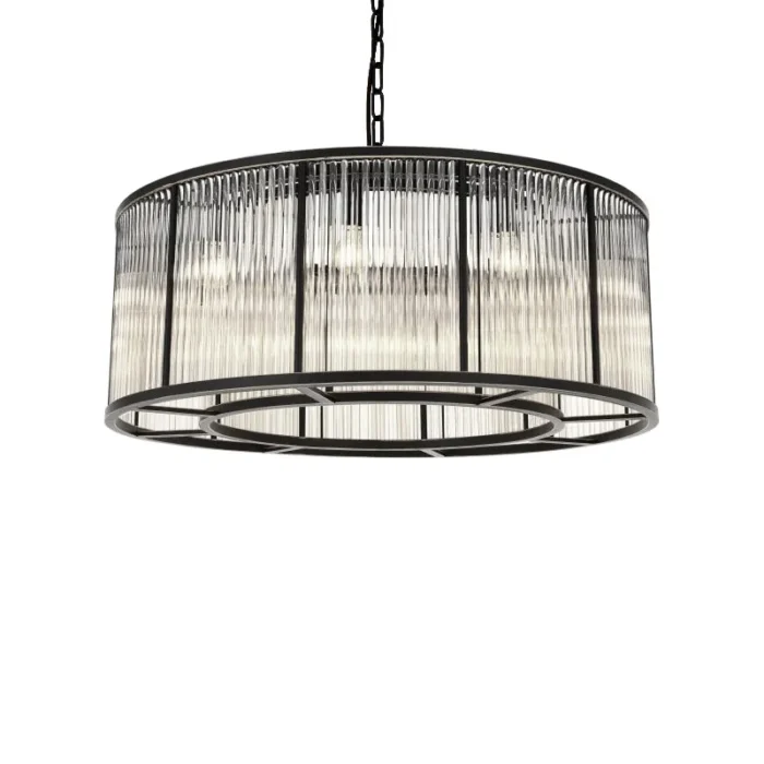 Clinton Taklampe Ø70 H30 Glass. Clear Glass Black