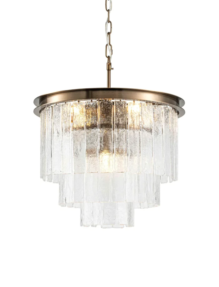 Bradford taklampe Ø50cm H40cm 5 lys. Clear Crystal / Bronze