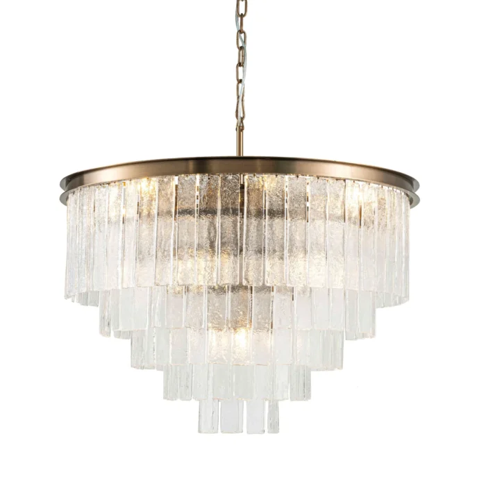 Bradford taklampe Ø82 H55 10 lys. Clear Crystal / Bronze