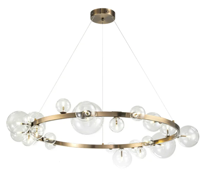Wimbledon taklampe Ø94 H15 15 lys. Clear Crystal / Bronze