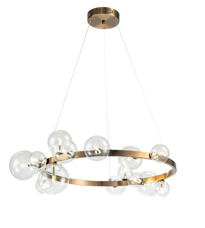 Wimbledon taklampe Ø130 H20 24 lys. Clear Crystal/Bronze
