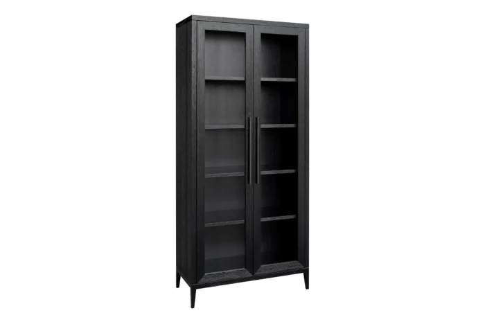 Morris Vitrineskap glassdører 95cm Sort Eik