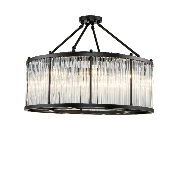 Clinton taklampe D80 H61 Black clear glass