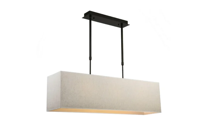 Aruba taklampe B:110cm Firkant sort lin skjerm. Flere farger