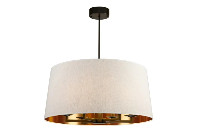 Aruba taklampe Ø:75cm 6armer sort lin skjerm. Flere farger